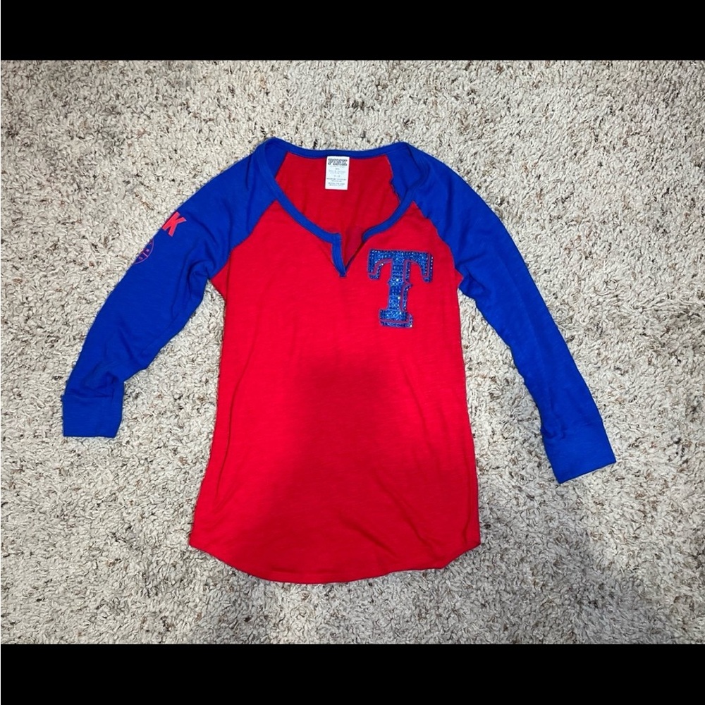 PINK Victoria’s Secret Texas Rangers Baseball Tee #72